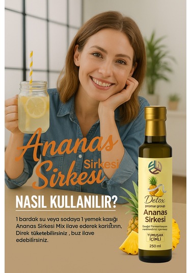 Promar  Ananas Sirkesi 250 Ml + Kinoa Tohumu Sirkesi 250 Ml