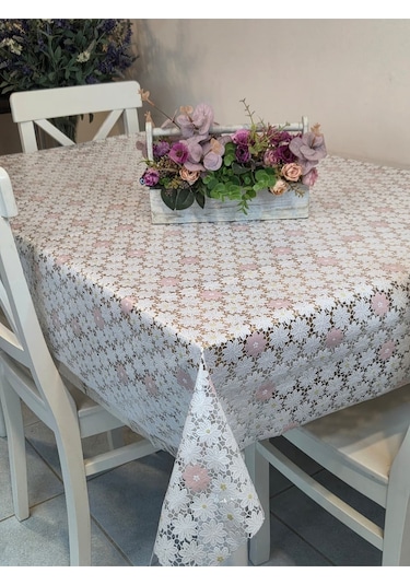 Ithal Pvc Muşamba - Desenli Silinebilir Masa Örtüsü 07nl62 Pembe