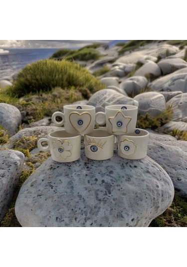 Altın Yaldız Göz Nazar Fincan Mug