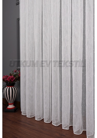 Çizgili Nokta Desen Armür Tül Perde Akdz 1077