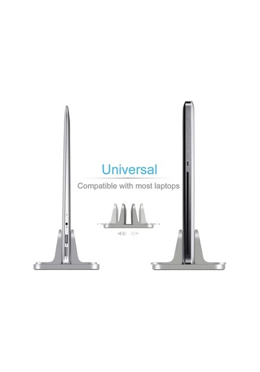 Ebitda Alüminyum Dikey Dizüstü Bilgisayar Sehpası - Ayarlanabilir Masaüstü Tutucu, Gümüş, Macbook, Dell, Lenovo Uyumlu