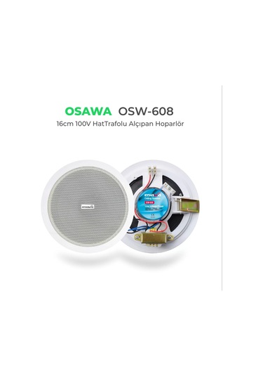 Osw-608 Alçıpan Tavan Hoparlör 16cm 100v Trafolu Beyaz