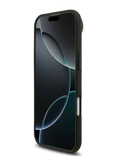 İphone 17 Air Uyumlu Kılıf Bmw Lisanslı M-safeli Metal Logolu Delikli M Dizayn Deri Kapak Füme Füme