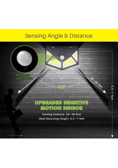 Technojet 114 Ledli 3 Modlu Cob Solar Güneş Enerjili Bahçe  Aydınl