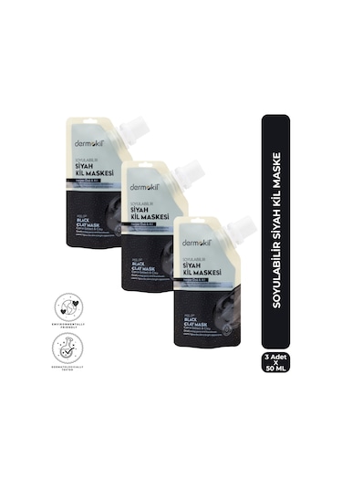 Dermokil Soyulabilir Siyah Kil Maske 50 Ml X 3 Adet
