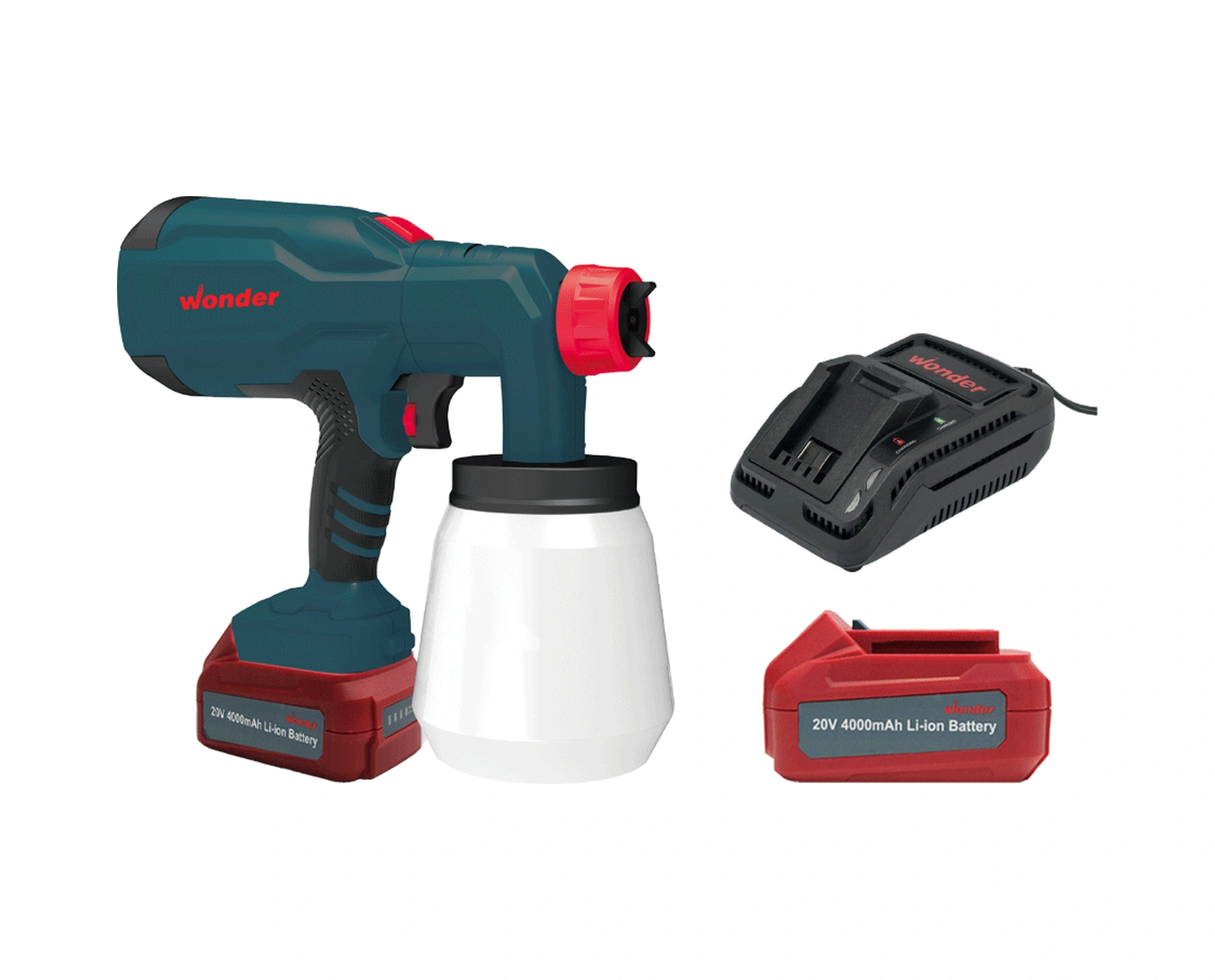 Wonder WABT10S4 20V 4.0AH Li-ion Çift Akülü Boya Tabancası
