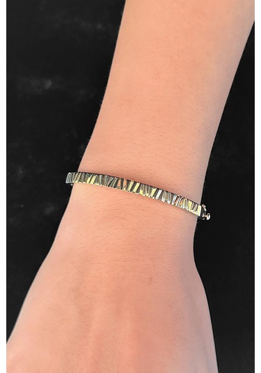 14 Ayar Altın Tasarım Kelepçe 001