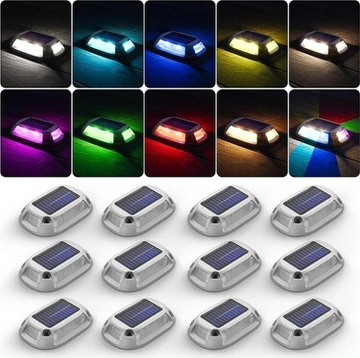 Viodaim Güneş Enerjili Garaj Yolu Işıkları 9 Renk Su Geçirmez - 12 Adet Renkli