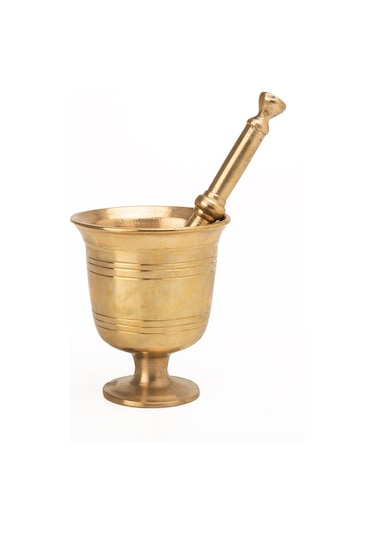 Dmt Gaziantep Bakır Pirinç Döküm Havan Eli Kalınlık:0,6mm Ağız Genişli 6,5cm Ağırlık:0,900gr