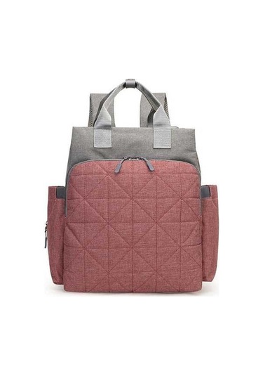 Didadodo Dinosaurs Kareli Kumaş Anne Bebek Sırt Çantası - Pembe/gri Altın, Güzel Tasarım Altın