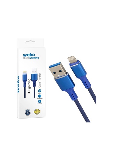 Weko Wk-22025 Usb To Lightning Örgülü Siyah Telefon Şarj Kablosu