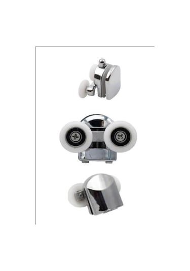 1 Adet Üst Duşakabin Tekerleği Üst Cam Rulman Krom Teker 23 Mm Beyaz - Şeffaf