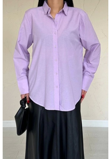 Lila Poplin Gömlek Lila