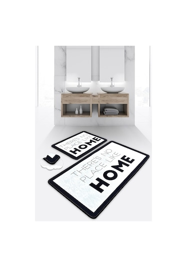 Chilai Home Like Home DJT Banyo Halısı Paspas Seti 2'li Çok Renkli