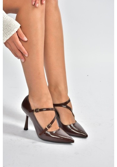 Fox Shoes V820467260 Kahverengi Rustik Kalın Topuklu Kadın Ayakkabı Kahverengi