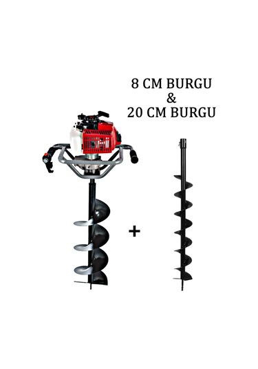 Ablacks D-55 Toprak Burgu Makinesi 8 20 Cm Çift Burgulu