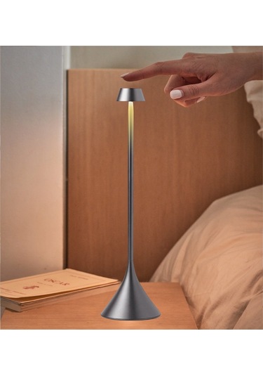 Lexon Steli Shade Led Masa Lambası Metalik Gri