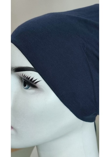 Lacivert Dikişsiz Arkadan Bağlamalı %100 Pamuk Bone Lacivert