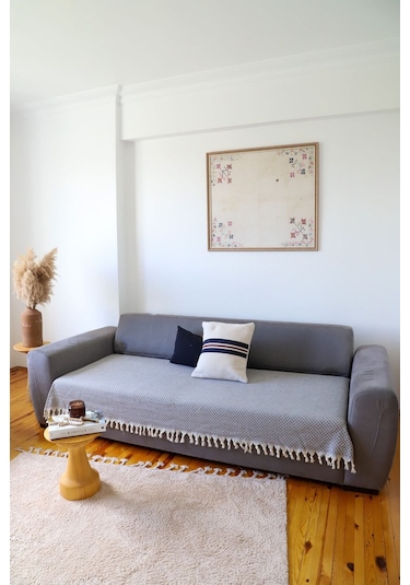 Yıldız Antrasit Oturma Yerini Kapatan Koltuk, Çekyat, Kanepe Örtüsü/ Şalı 115x200 Cm Koyu Gri