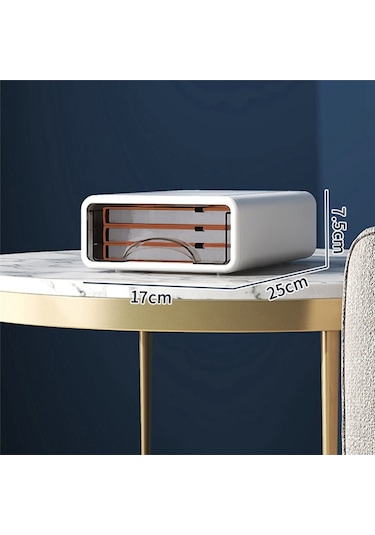 Anjiexun Masaüstü Saklama Kutusu Kırtasiye Çekmecesi Kozmetik Kutusu Çeşitli Raf Beyaz