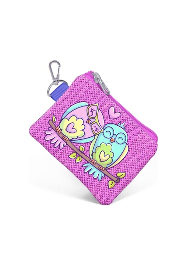 Coral High Kids Lavanta Açık Pembe  Baykuş Desenli Simli Bozuk Para Çantası 21794