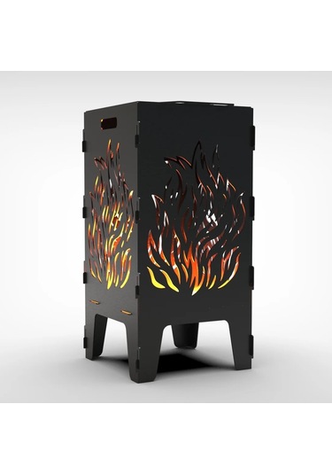 Ateş Çukuru Alev Desenli Portatif Dekoratif Mangal