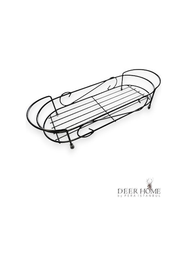 Paslanmaz Siyah Tezgah Üstü Banyo Mutfak Düzenleyici Raf Siyah