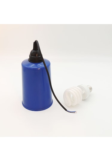 Eko Dış Mekan Aydınlatma Kırmızı Ampul Bahçe Feneri Mavi