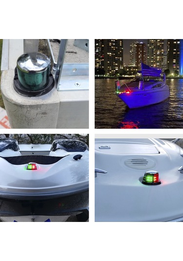 Yifomall 12 Led Kırmızı+yeşil Gemi Navigasyon Işığı Dc12v, Ip67 Su Geçirmez, Pc+abs Malzeme, Gemi Ve Bot Işaret Lambası