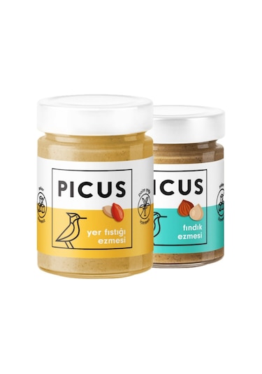 Picus Fındık Ezmesi 195 G + Fıstık Ezmesi 300 G