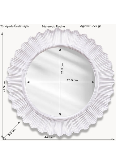 Flashy Yuvarlak Ayna İnci Ceviz