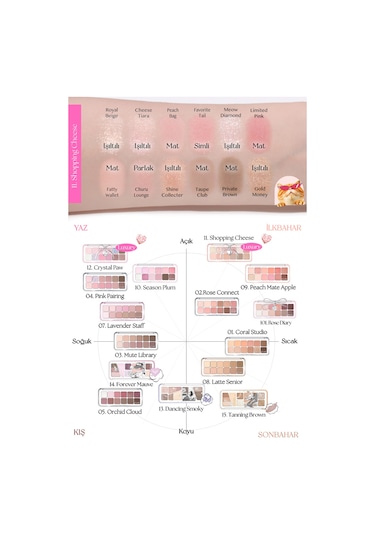 Hafif Dokulu Yoğun Renklere Sahip Göz Farı Paleti Clıo Pro Eye Palette Air 11 Shopping Cheese 11