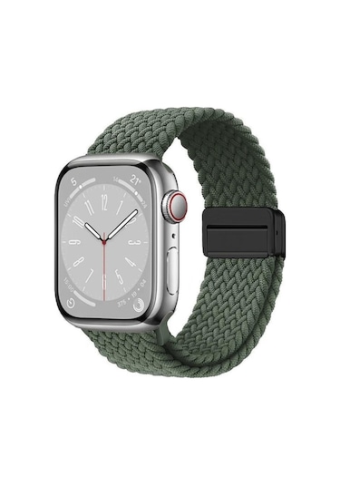 Rogfer Watch İçin 42mm / 41mm / 40mm / 38mm Xdfind Manyetik Toka Döngü Dokuma Saat Bandı Yeşil - Diğer