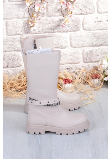 Fort Cool Paris Anatomik Sıcak Astar Kaymaz Taban Kız Çocuk Çizme Bej