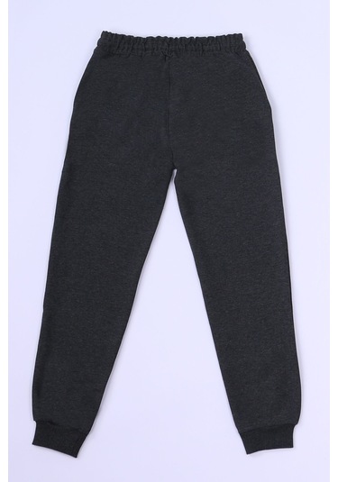 Çocuk Unisex Okul Eşofman Altı Ribanalı C8 Koyu Gri