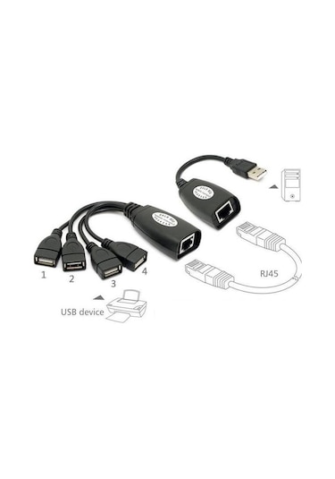 Alfais 4406 4 Port Cat Rj45 Usb Hub Ek Uzatma Extender (50 Metre)