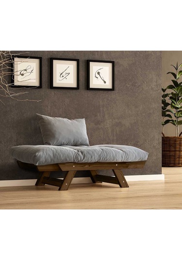 Woodesk Adalar Masif Ceviz-gri Renk Berjer Cpt8133-140