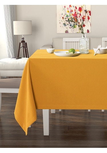 Kadife Çiçeği Rengi Masa Örtüsü Kadife Dokulu Leke Tutmaz Kadife Çiçeği