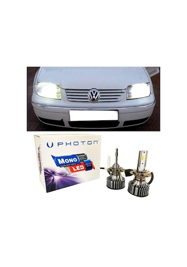 Vw Bora Led Xenon Uzun + Kısa Far Ampulü H4 Mono Yeni Seri Beyaz