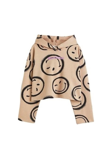 Smile Kapüşonlu Kız Çocuk Sweatshirt 001