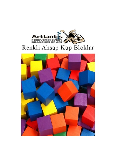 Renkli Ahşap Küp Bloklar 2.5x2.5 Cm 64 Adet Ahşap Renkli Kare Blok Eğitici Geliştirici Oyuncak Küp Matematik Birim Küp