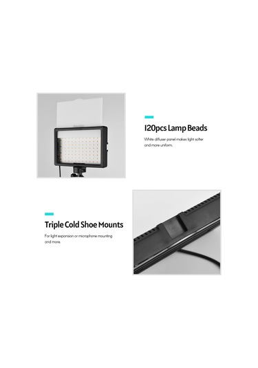 Andoer Usb Led Fotoğrafçılık Video Işık Kiti Siyah 2 Adet Siyah