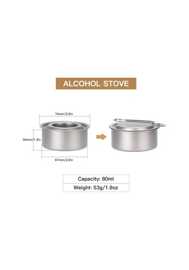 Yuntech01 Yeni Wst065-2 Titanyum Alkol Ocağı Çadır Kamp İçin Yangın Söndürücü Kapağı Dahil Çok Renkli