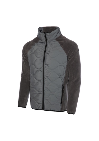 Ghassy Co. Erkek Hafif Şişme Tam Fermuarlı Polar Ceket Siyah R.A.Y