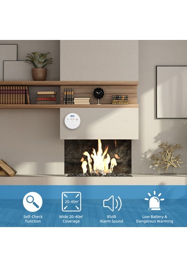 Reedark 2'li Paket Dijital Lcd Ekranlı Karbonmonoksit Dedektörü - 85db Alarm, Pil İle Çalışan Piller Dahil Değil