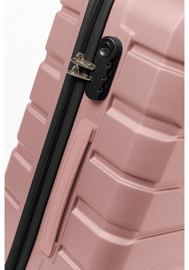 Unisex 4 Tekerli Kilitli Orta Boy Valiz Bavul Gülkurusu