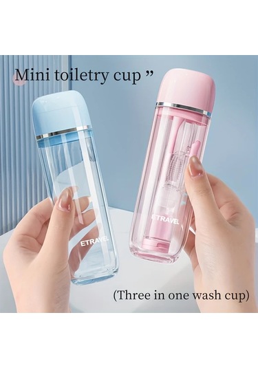 Techbloom Portable Dis Fircasi Katlanabilir Seyahat Dis Fircasi Seti White Ortodontik Dis Fircasi Dis Macunu Ve Bardak 11.8x5cm Çift Kişilik