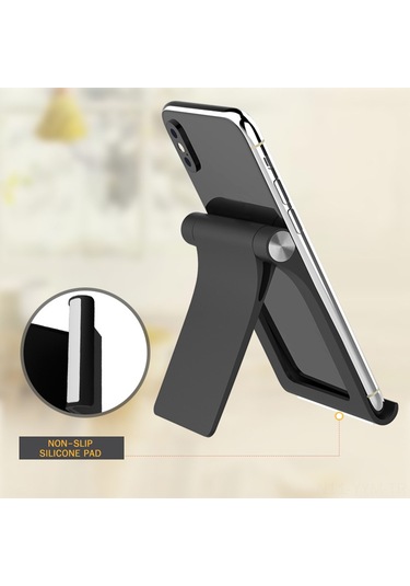 Geeksen 360 Derece Açı Ayarlanabilir Çift Fonksiyonlu Telefon Ve Tablet Tutucu, 3.5-11 İnç Uyumlu, Katlanabilir Siyah Abs Masaüstü Tutucu