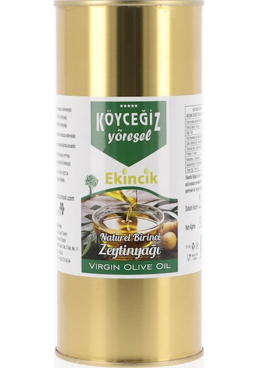 Köyceğiz Yöresel Ekincik Naturel Birinci Zeytinyağı Teneke 1 L