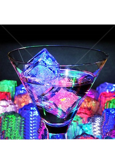 12 Adet Led Işıklı Buz Küpü Led Light Ice Cube Renkli Led Işıklı Vıp Kalite Buz Küpü Club Işıkları